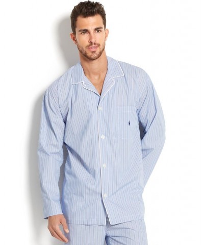 Big and Tall Blue Andrew Stripe Men's Pajama Top Blue $31.50 Pajama