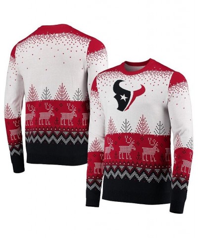Men's White Houston Texans Big Logo Knit Ugly Pullover Sweater $35.88 Sweaters