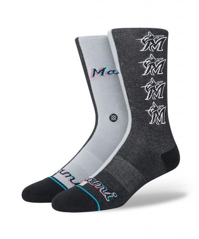 Men's Miami Marlins Split Crew Socks $15.92 Socks