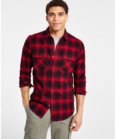 Men's Nume Classic-Fit Plaid Button-Down Shirt Red $21.56 Shirts