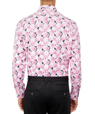 Men's Regular-Fit Floral Performance Dress Shirt Pink $29.85 Dress Shirts