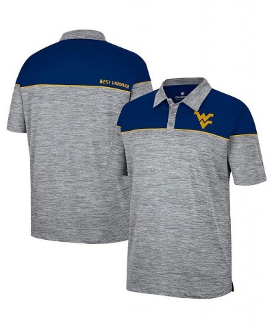 Men's Heathered Gray, Navy West Virginia Mountaineers Birdie Polo Shirt $31.89 Polo Shirts
