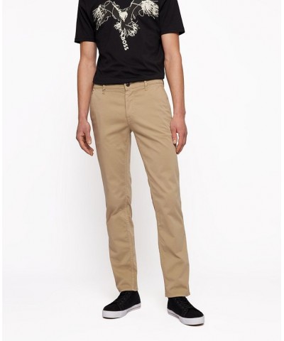 BOSS Men's Slim-Fit Trousers Brown $53.72 Pants