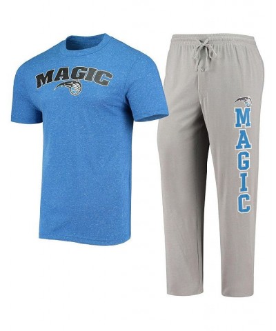 Men's Gray, Heathered Blue Orlando Magic Top and Pants Sleep Set $23.10 Pajama