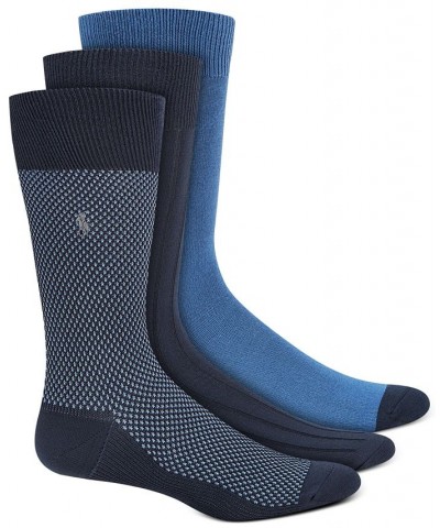 Men's Birdseye Dress Socks, 3 Pack Blue $19.04 Socks