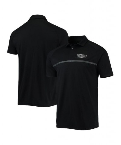 Men's Black Chicago Cubs Sector Raglan Polo Shirt $34.50 Polo Shirts