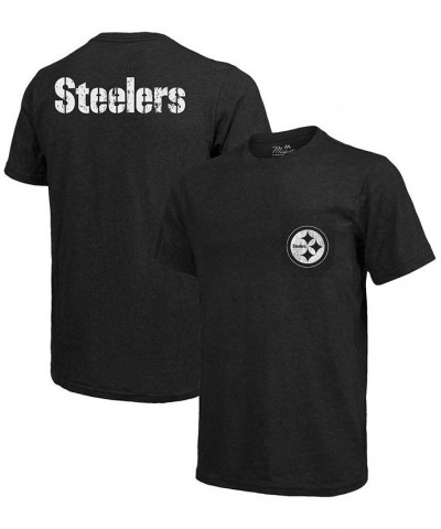 Pittsburgh Steelers Tri-Blend Pocket T-shirt - Black $25.80 T-Shirts
