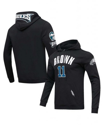 Men's A.J. Brown Black Philadelphia Eagles Player Name and Number Pullover Hoodie $48.10 Sweatshirt