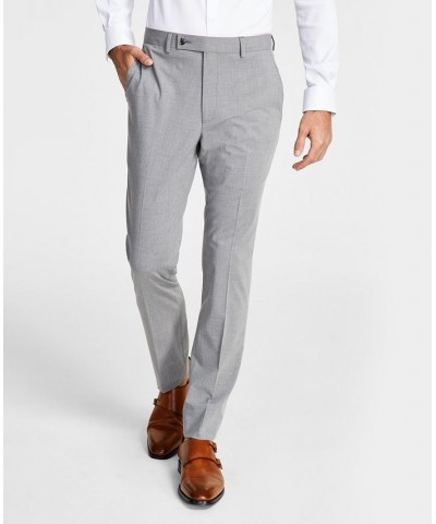 Men's Skinny-Fit Stretch Suit Pants Grey/white Pinstripe $71.05 Suits