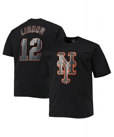 Men's Branded Francisco Lindor Black New York Mets Big and Tall Logo T-shirt $29.49 T-Shirts