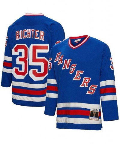 Men's Mike Richter Blue New York Rangers 1993 Blue Line Player Jersey $76.80 Jersey