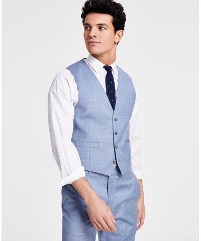Men's Skinny-Fit Infinite Stretch Solid Suit Vest Blue $26.50 Suits