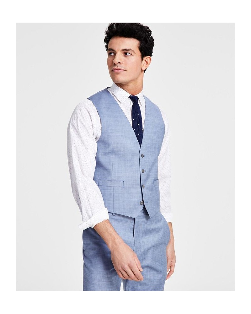 Men's Skinny-Fit Infinite Stretch Solid Suit Vest Blue $26.50 Suits