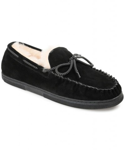 Men's Meander Moccasin Slippers Black $46.06 Shoes