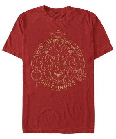Men's Gryffindor Symbol Short Sleeve Crew T-shirt Red $19.94 T-Shirts