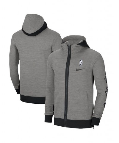 Men's Heathered Charcoal Houston Rockets Authentic Showtime Performance Full-Zip Hoodie Jacket $41.48 Jackets