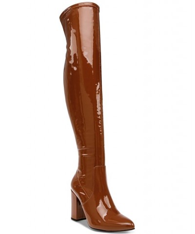 Bravy Over-The-Knee Stretch Boots Brown $20.22 Shoes