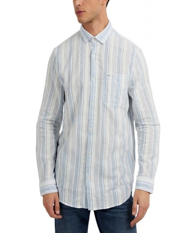 Men's Collins Long-Sleeve Striped Button-Front Shirt Yellow $39.60 Shirts